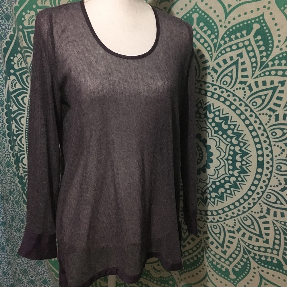 Soft Surroundings Sheer Plum Blouse